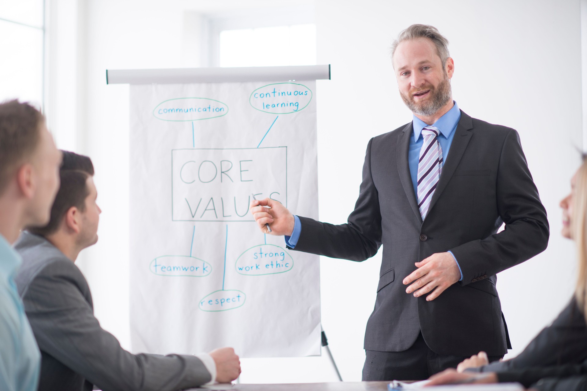 Giving a Lecture on the Companies Values